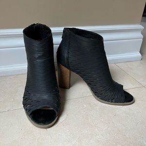 Black Open-toe Ankle Boots
